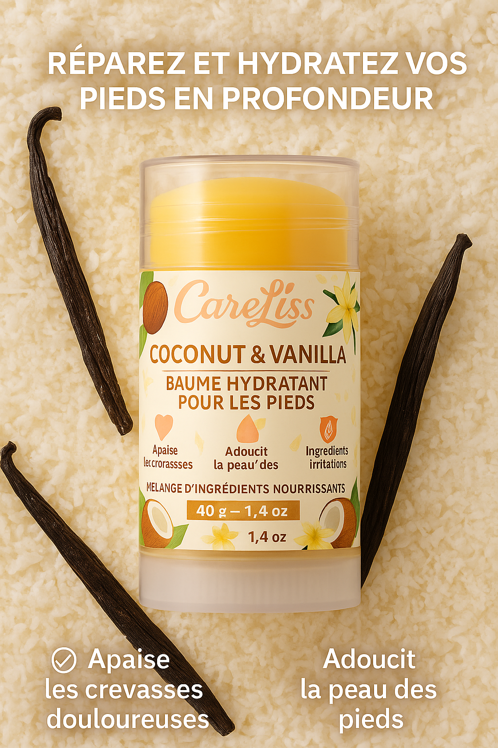 🥥 CarelissBalm - Baume Hydratant à la Noix de coco & Vanille